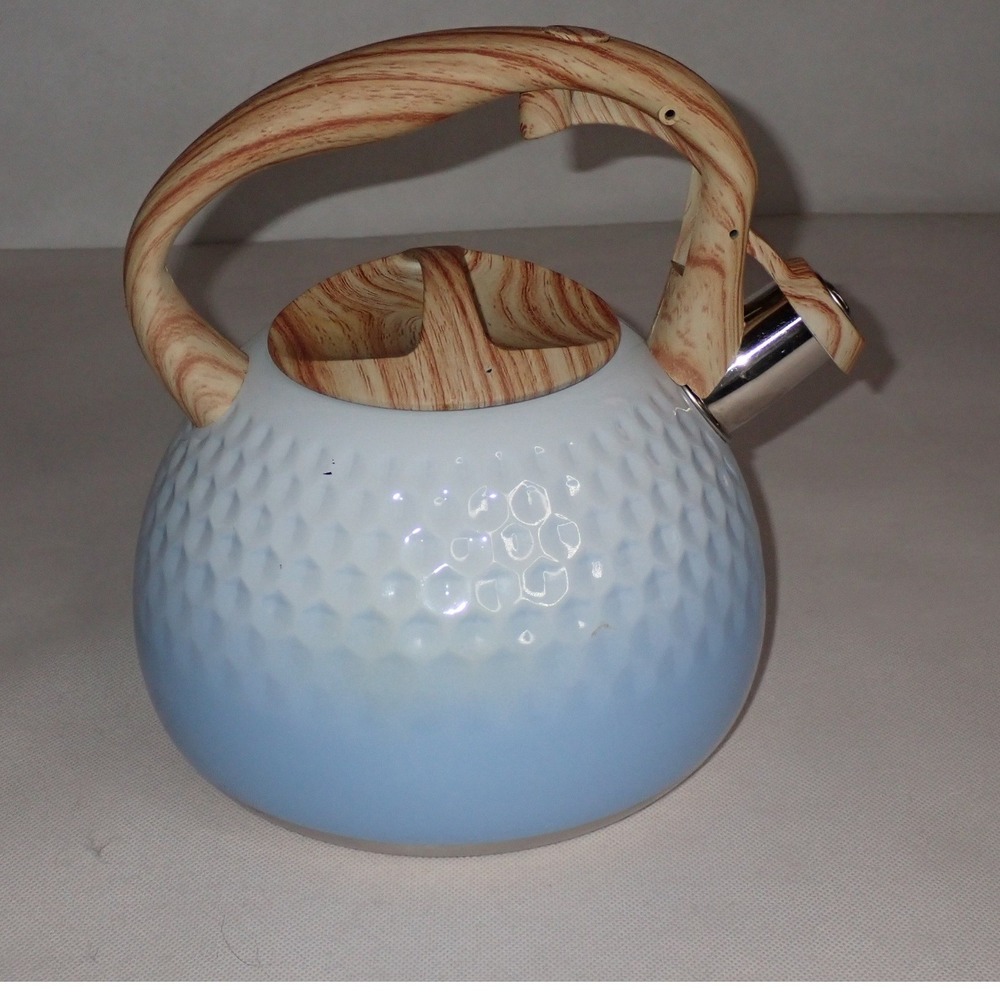 Belanko Whistling Tea Kettle Blue Ombre Dimpled Stainless Steel OS - Picture 2 of 8